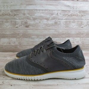 Cole Haan Shoes Mens 11.5 Gray 2.ZeroGrand Packable Saddle Knit Oxford C25308 *